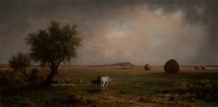 Yegua y potro en un pantano - Martin Johnson Heade