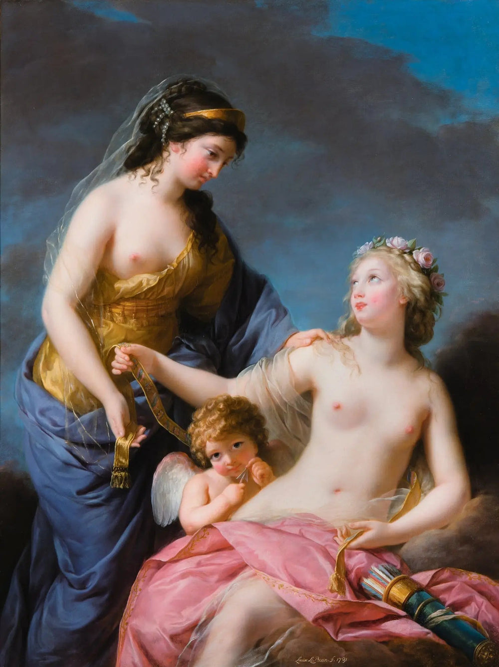 Junon demandant à Vénus de lui prêter sa ceinture magique - Élisabeth Vigée Le Brun image 1 reproduction artisanale de tableau