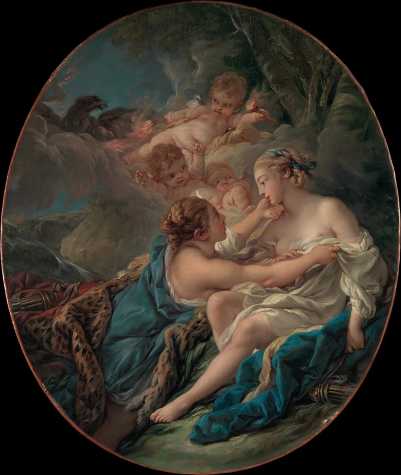 Júpiter, bajo los rasgos de Diana y Calisto - François Boucher