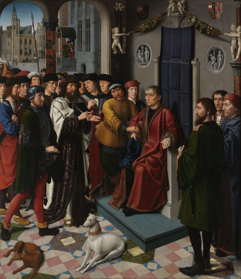 Justicia de Cambises: el arresto de Sisamnes - Gérard David