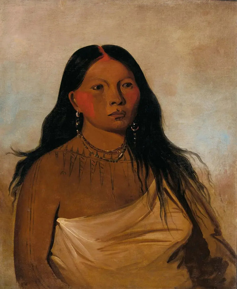 Káh-kée-tsee, muslos, una mujer Wichita - George Catlin