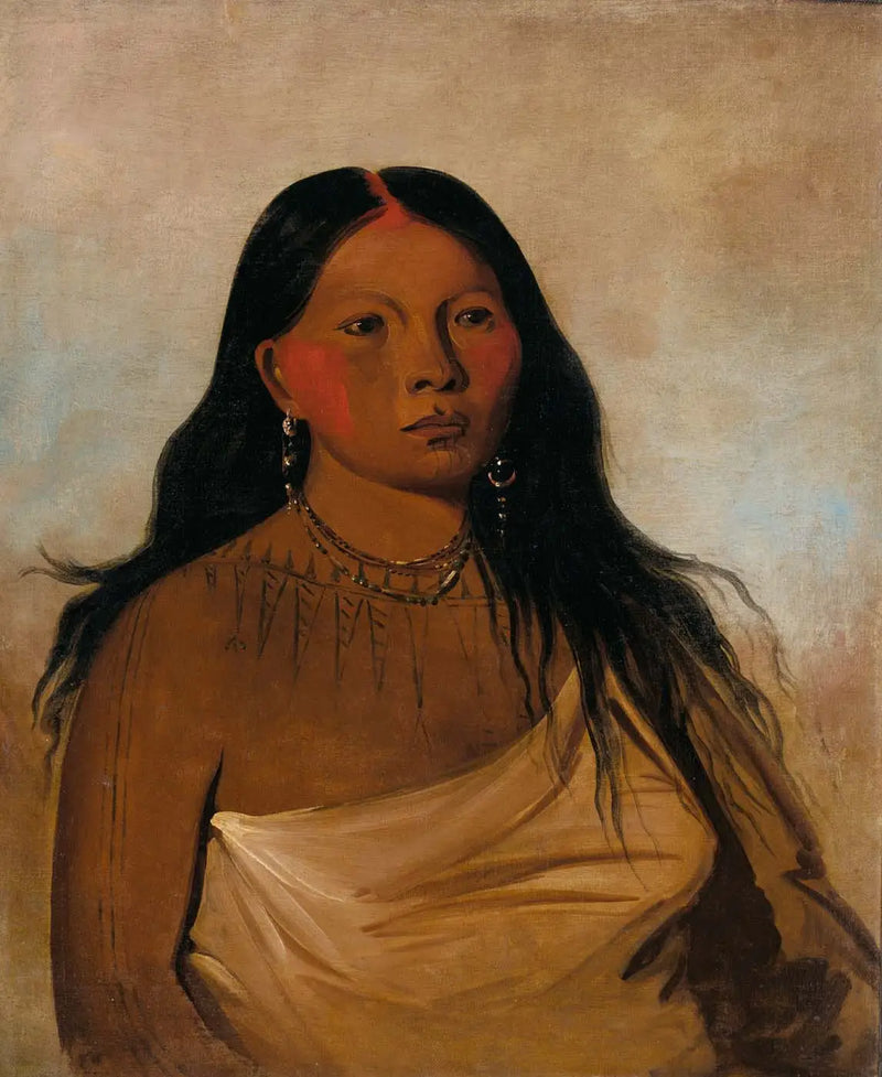 Káh-kée-tsee, muslos, una mujer Wichita - George Catlin