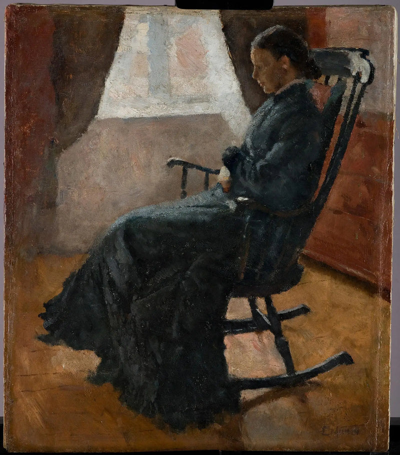 Karen Bjølstad en una silla mecedora - Edvard Munch