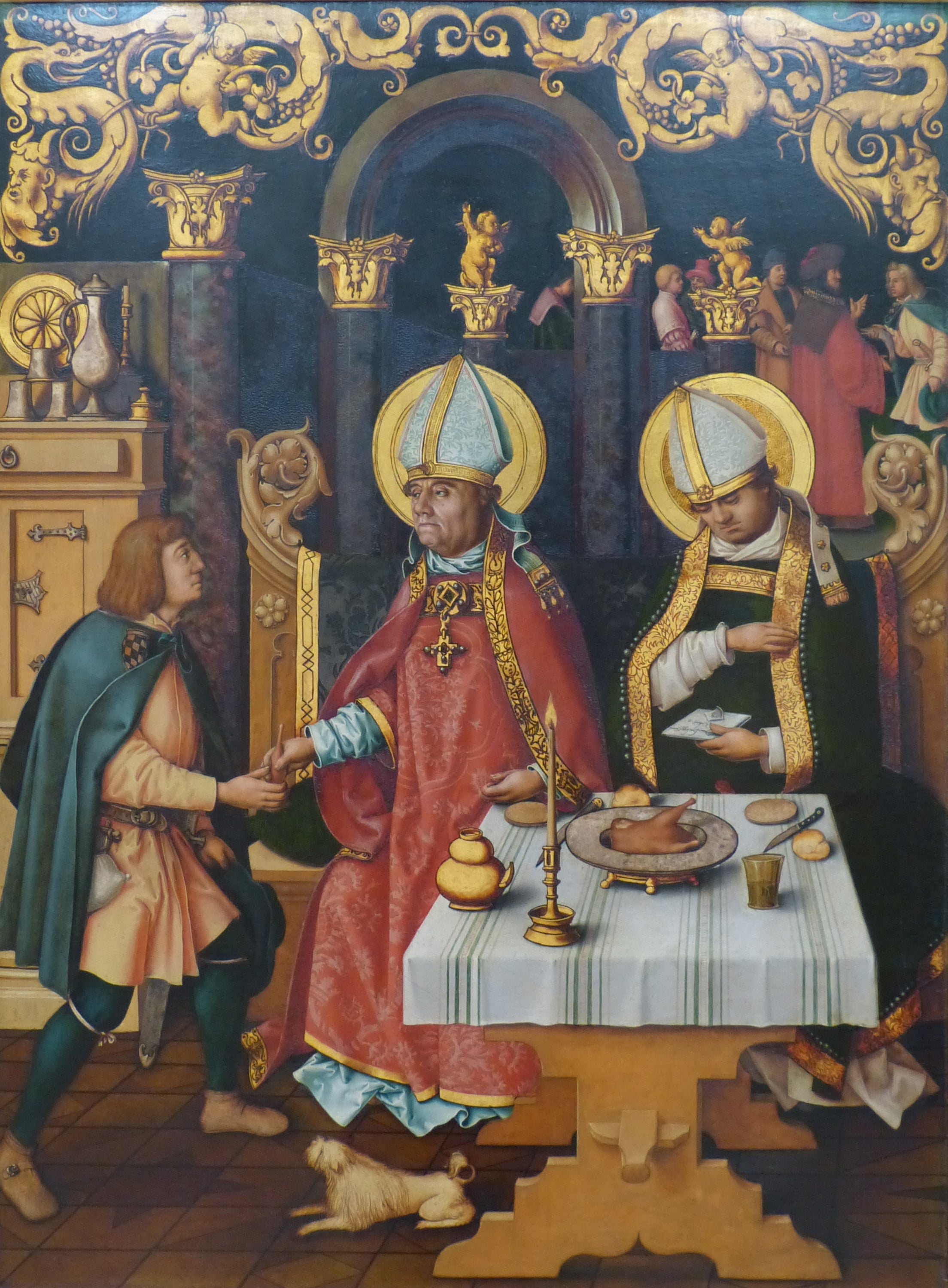 Katharinenaltar: Die hll. Ulrich und Conrad - Hans Holbein the Elder image 1 reproduction artisanale de tableau