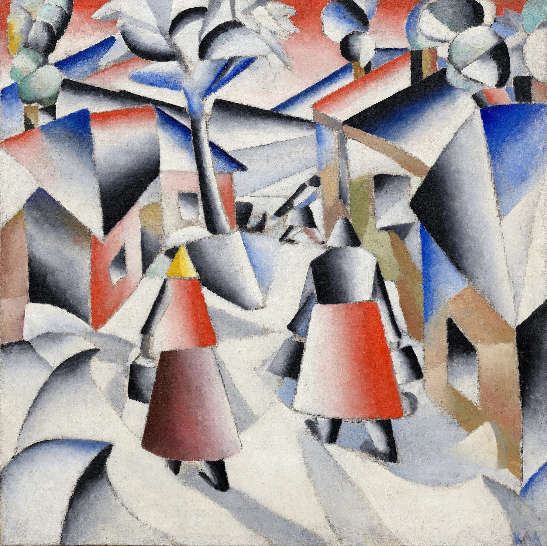 Matin au village après la tempête de neige, peinture de Kazimir Malevitch