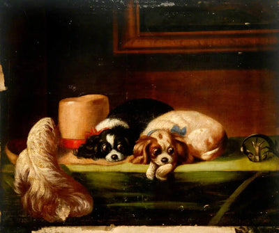 King Charles Spaniels (« Les animaux de compagnie du cavalier ») - Edwin Henry Landseer - Alpha Reproduction