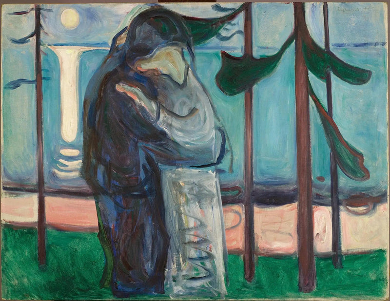 Beso en la costa a la luz de la luna - Edvard Munch