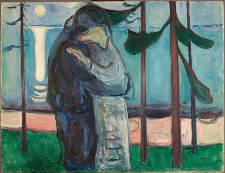 Beso en la costa a la luz de la luna - Edvard Munch