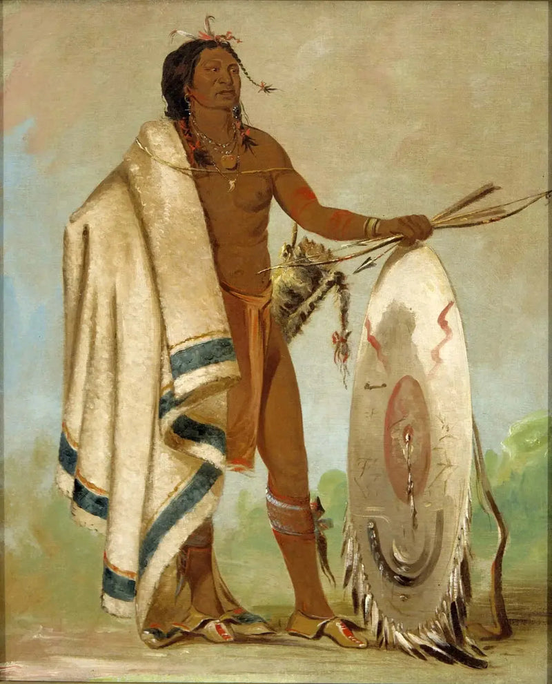 Kotz-a-tó-ah, escudo ahumado, un guerrero distinguido - George Catlin