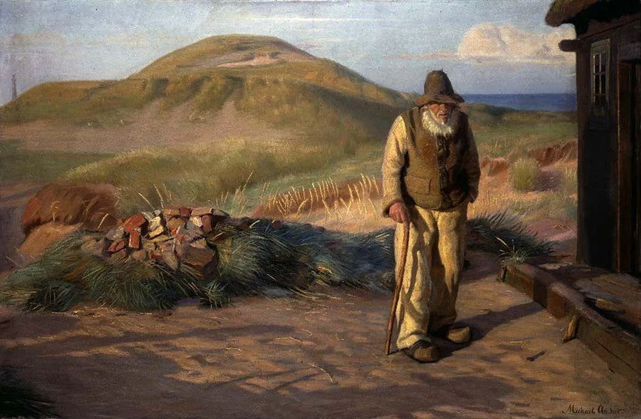 Kristian, ciego, frente a su casa - Michael Peter Ancher