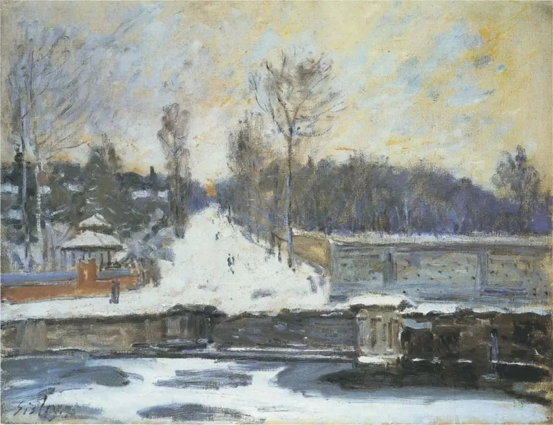 El Abrevadero de Marly, en invierno - Alfred Sisley