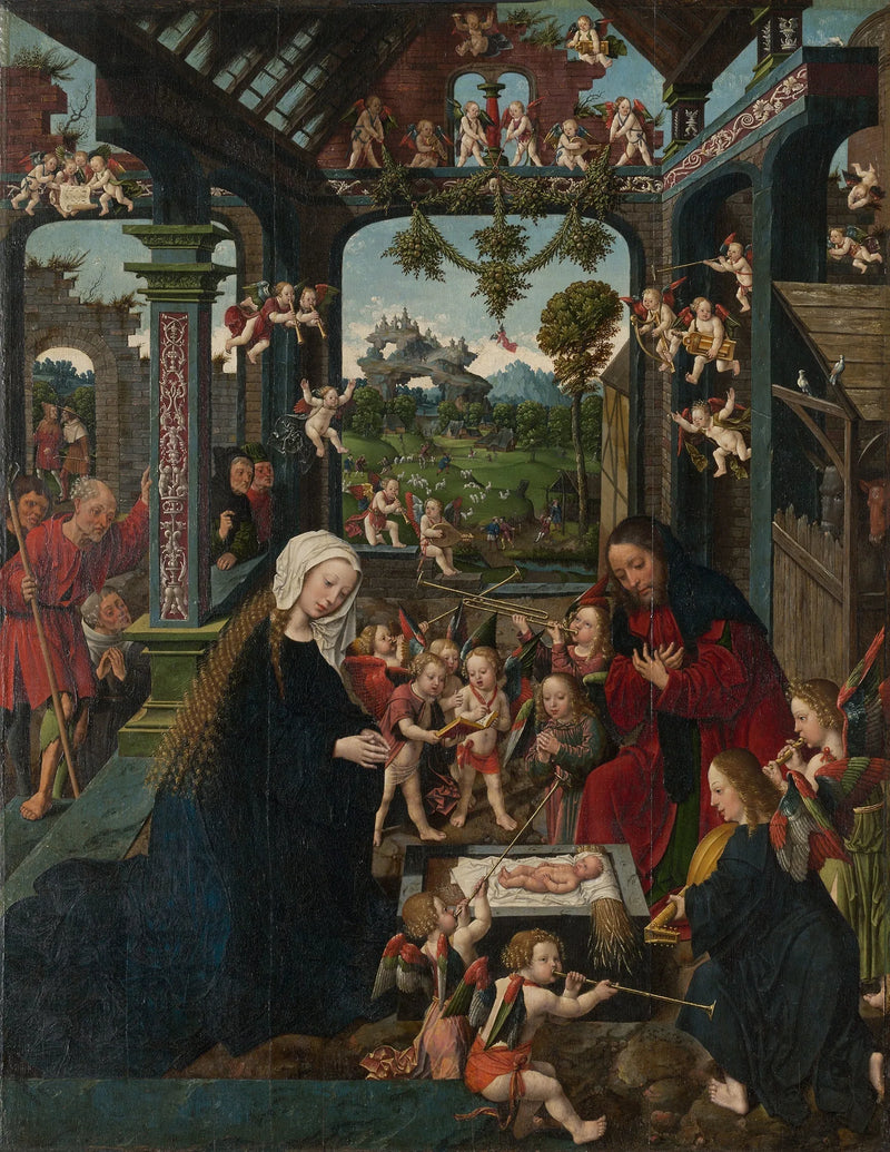 La adoración del Niño Jesús - Jacob Cornelisz van Oostsanen