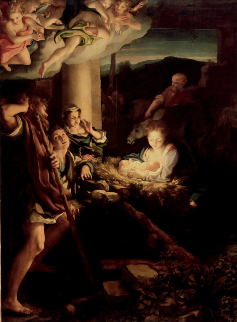 La adoración de los pastores - Antonio da Correggio