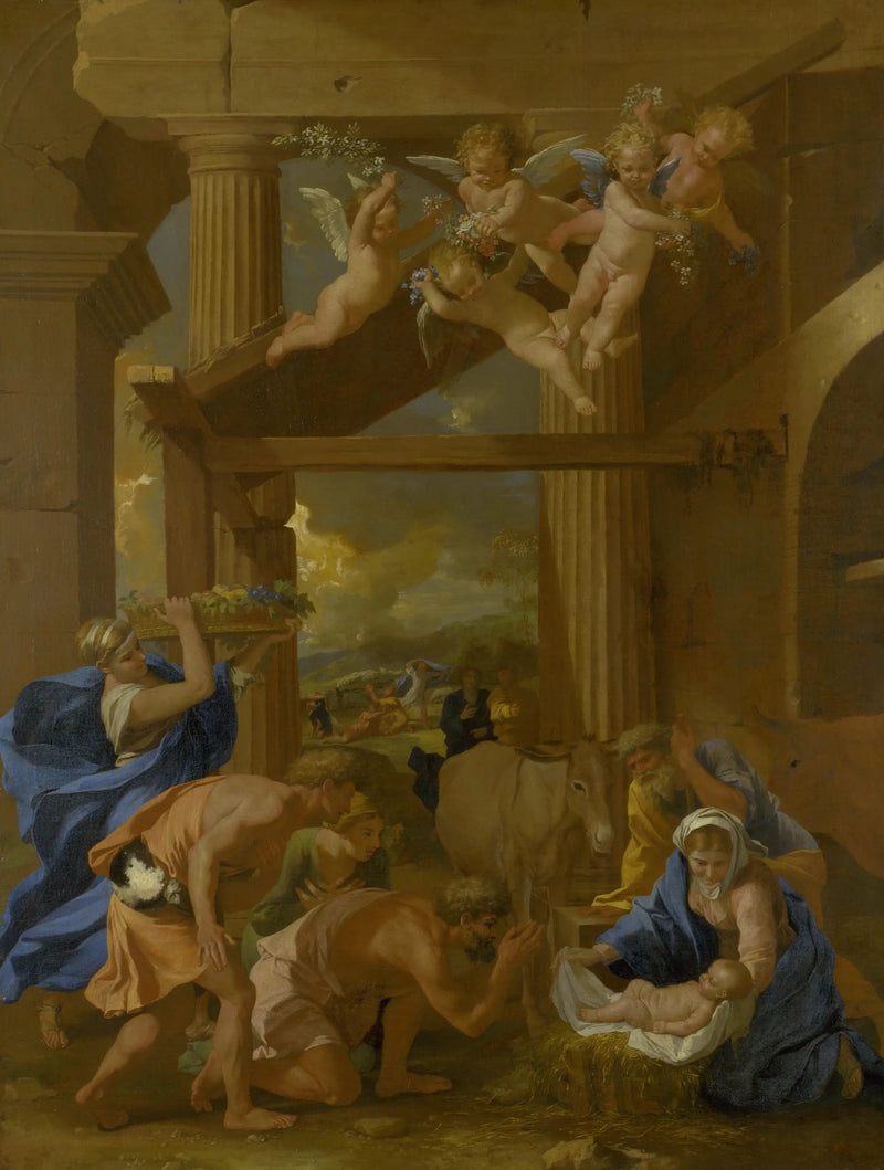 La adoración de los pastores - Nicolas Poussin
