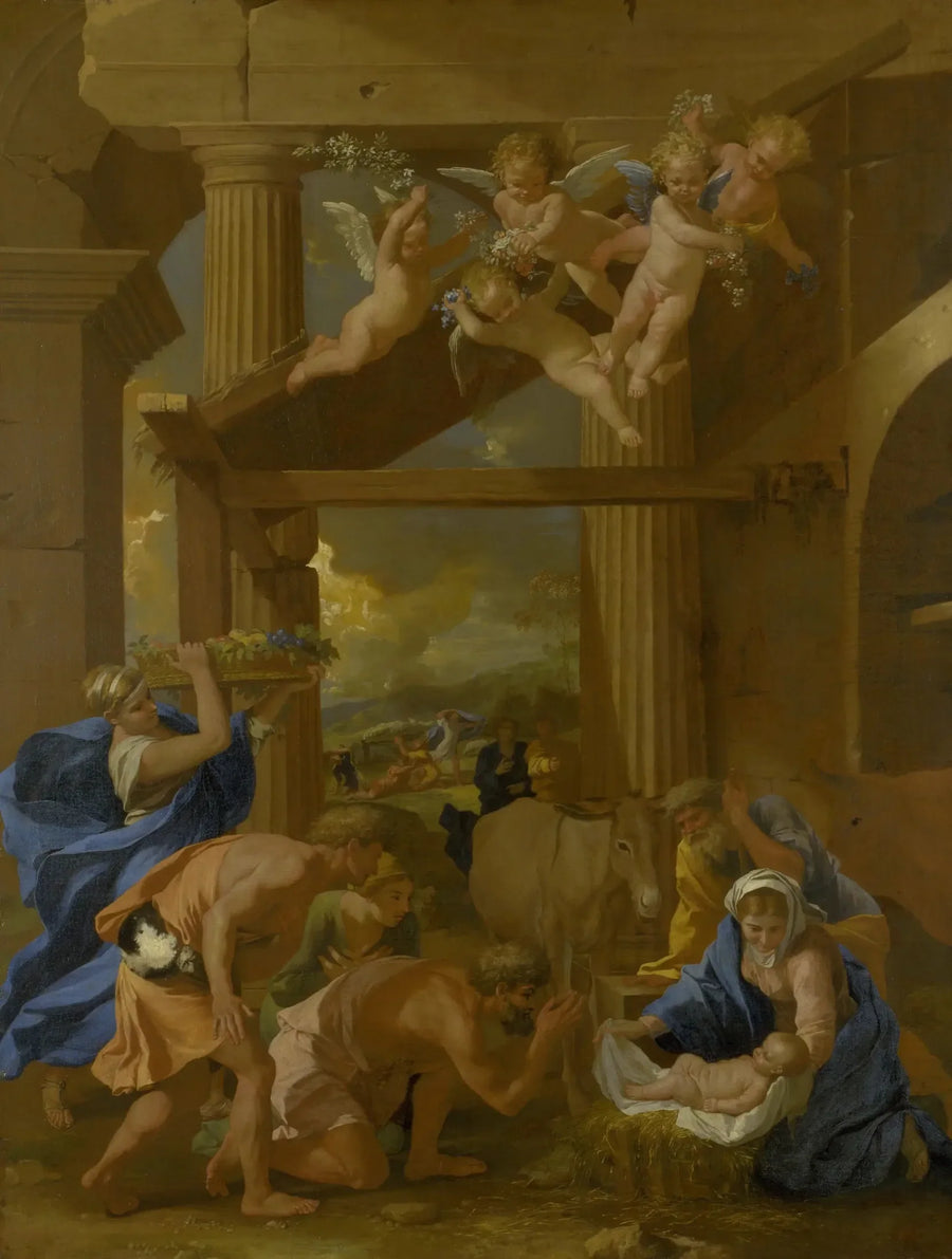 La adoración de los pastores - Nicolas Poussin