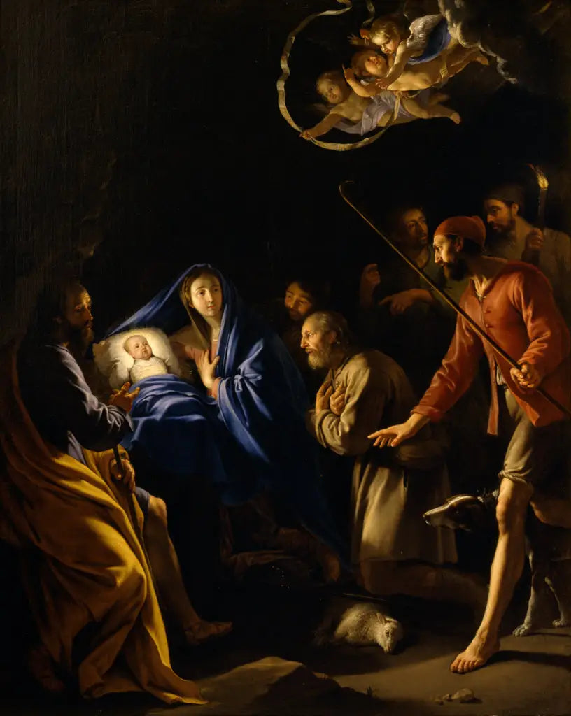 L'Adoration des bergers - Philippe de Champaigne image 1 copie de tableau peinte à la main