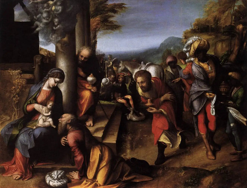 La adoración de los Reyes Magos - Antonio da Correggio