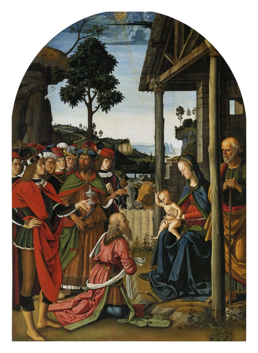 La adoración de los Reyes Magos - Pietro Perugino