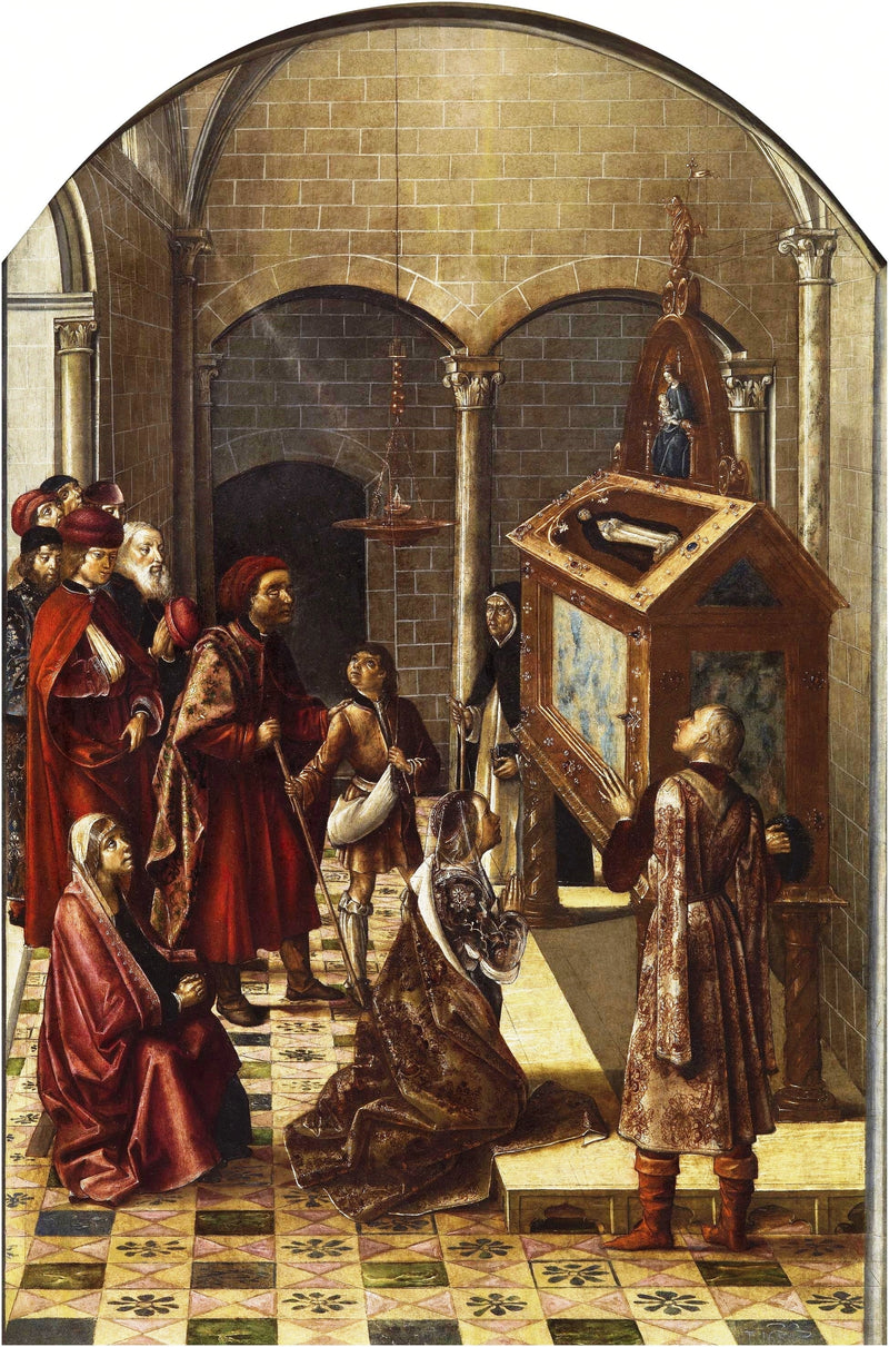 La adoración de la tumba de San Pedro Mártir - Pedro Berruguete