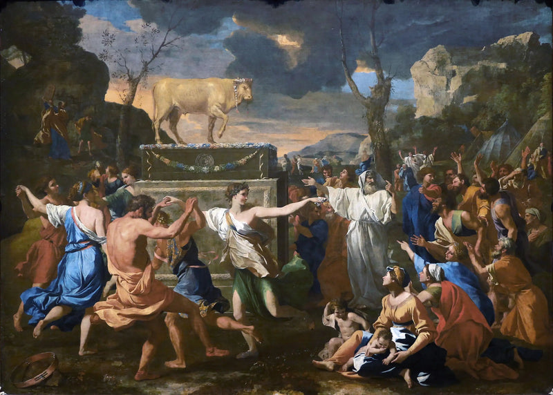 La Adoración del Becerro de Oro - Nicolas Poussin