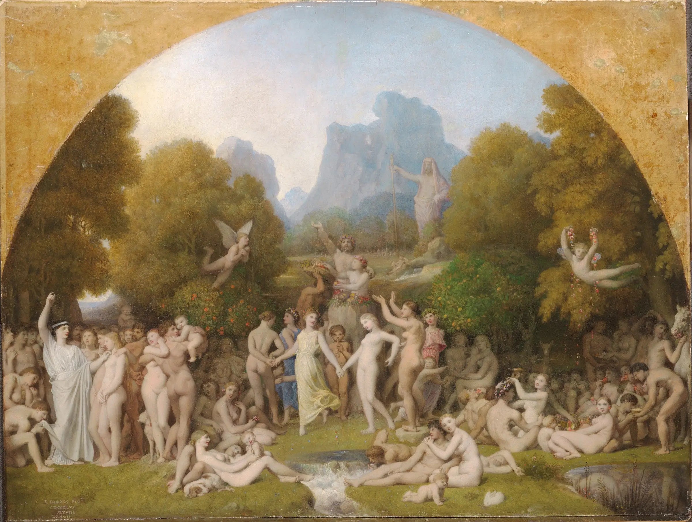 L'âge d'or - Jean-Auguste-Dominique Ingres image 1 copie de tableau peinte à la main