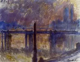 La Aguja de Cleopatra y el Puente Charing Cross - Claude Monet