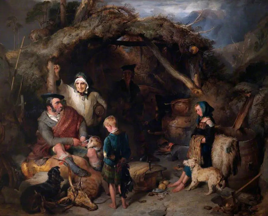 El alambique ilícito de whisky de las Tierras Altas - Edwin Henry Landseer