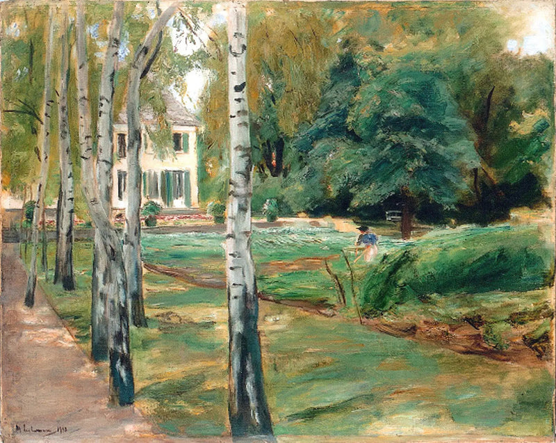 La avenida de los abedules en el jardín de Wannsee al oeste - Max Liebermann