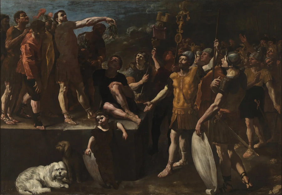 La alocución de un emperador romano - Giovanni Lanfranco