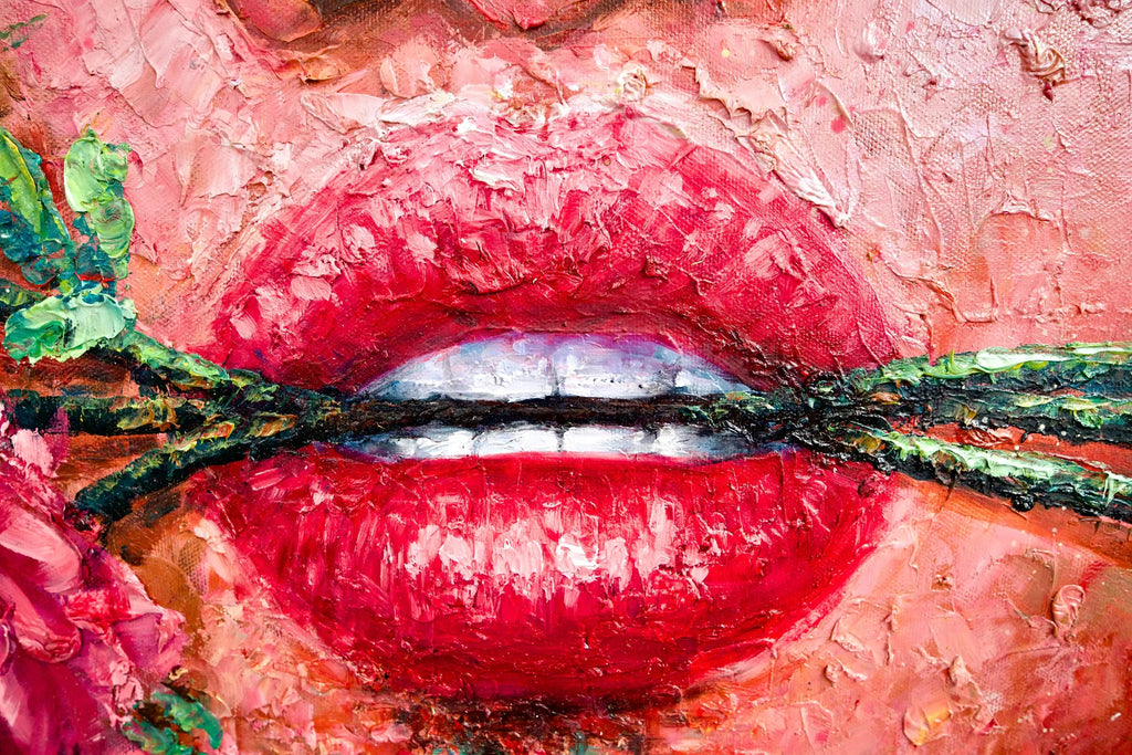 L'amour en Fleurs | 200 x 200 cm image 10 copie de tableau peinte à la main