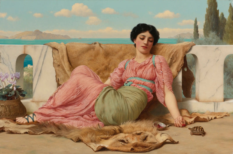 El animal de compañía tranquilo - John William Godward