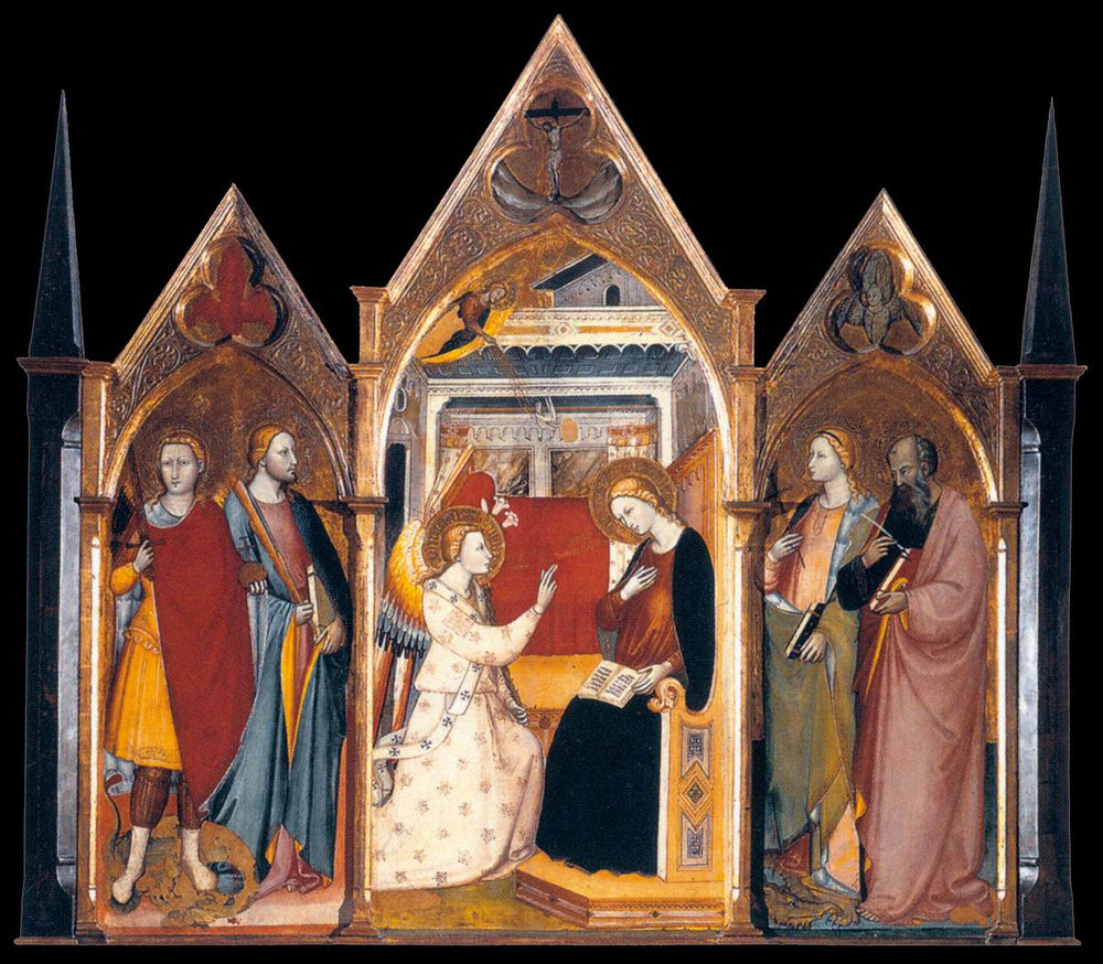 L'Annonciation avec quatre saints - Bicci di Lorenzo image 1 copie peinte à la main à l’huile