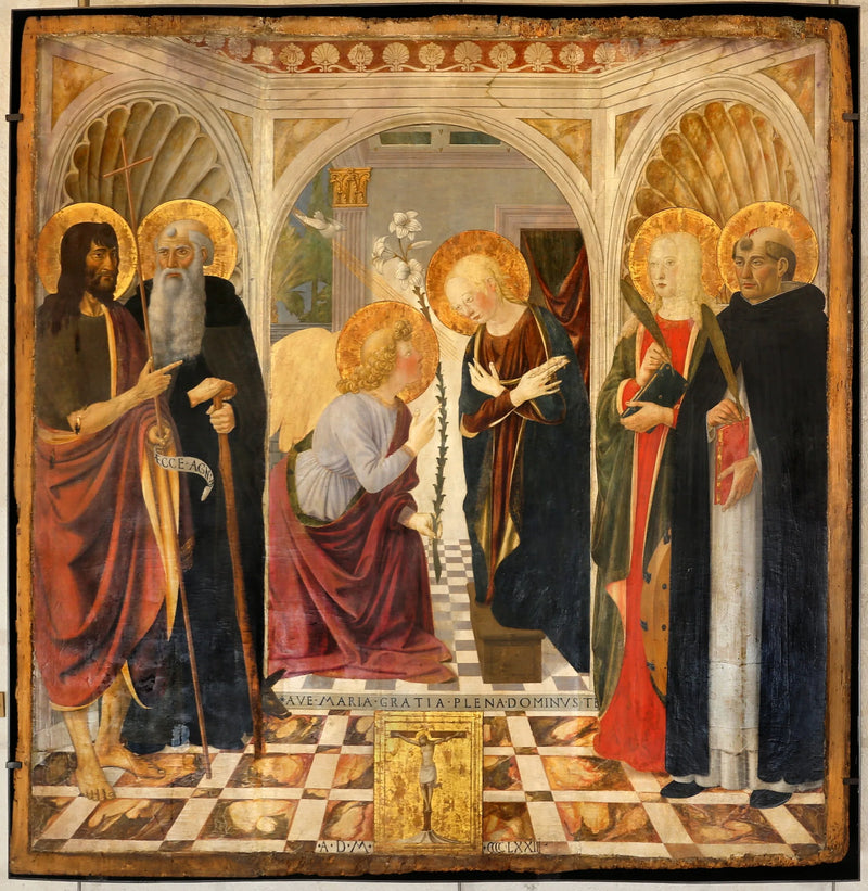 La Anunciación entre cuatro santos - Cosimo Rosselli