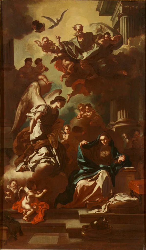 La Anunciación, modelo para el retablo de la iglesia de San Rocco - Francesco Solimena