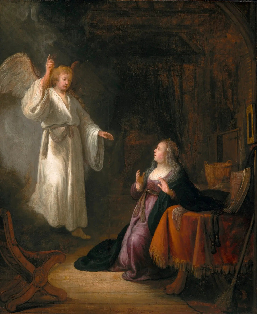 L'Annonciation - Rembrandt image 1 reproduction artisanale de tableau
