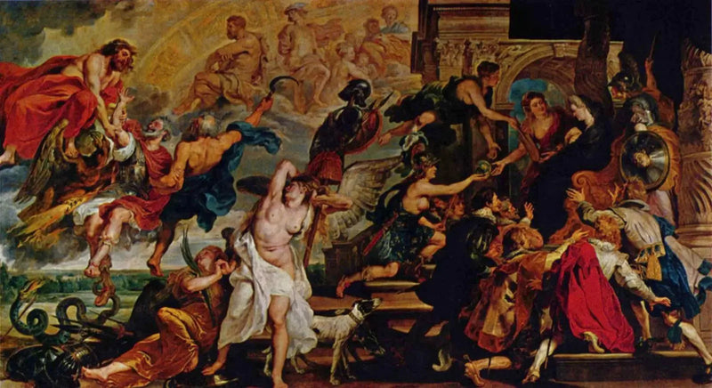 La apoteosis de Enrique IV y la proclamación de la regencia de la reina, el 14 de mayo de 1610 (Louvre) - Peter Paul Rubens