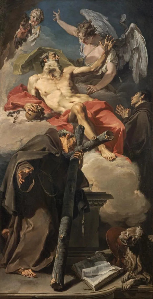 La apoteosis de san Jerónimo con san Pedro de Alcántara y Antonino de Patti - Giovanni Battista Pittoni