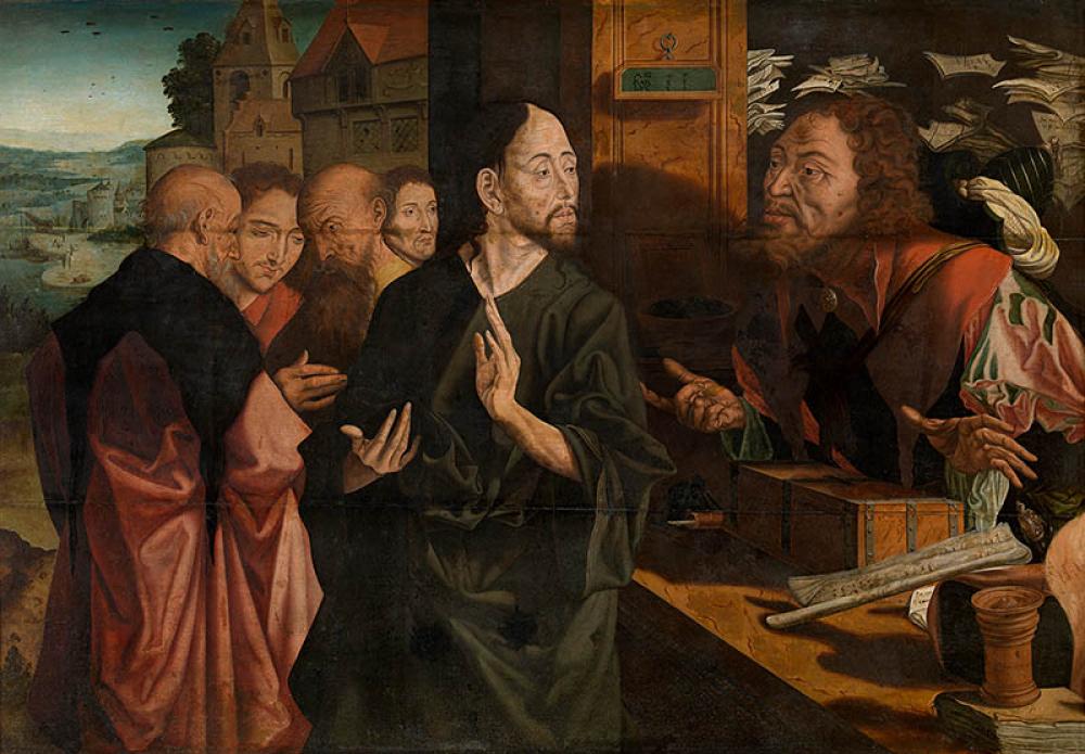 L'appel de saint Matthieu - Marinus van Reymerswale image 1 reproduction de peinture à l’huile