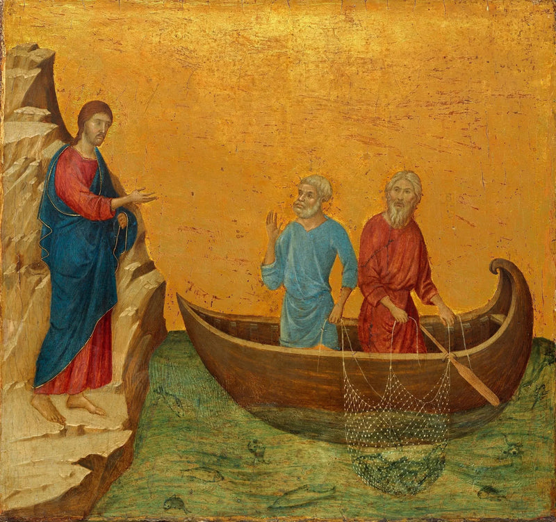 La llamada de los apóstoles Pedro y Andrés - Duccio di Buoninsegna