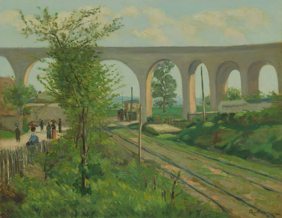 El acueducto de Arcueil que domina la vía férrea de Sceaux - Armand Guillaumin