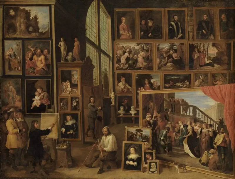 El archiduque Leopoldo Guillermo en su galería en Bruselas (I) - David Teniers el Joven