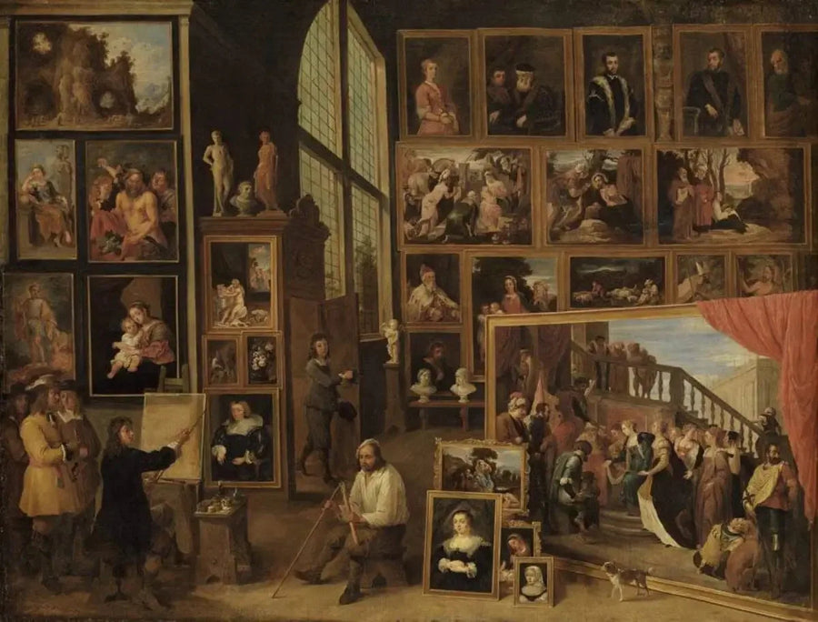 El archiduque Leopoldo Guillermo en su galería en Bruselas (I) - David Teniers el Joven