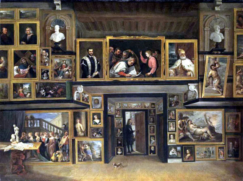 El archiduque Leopoldo Guillermo en su galería en Bruselas (III) - David Teniers el Joven
