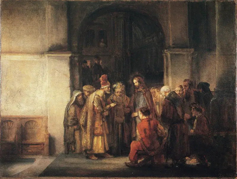 L'argent du tribut - Rembrandt image 1 reproduction artisanale de tableau