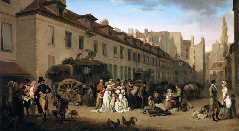 La llegada de una diligencia en el patio de las mensajerías - Louis-Léopold Boilly