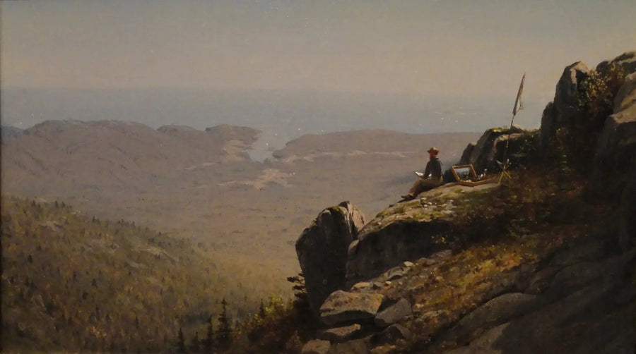 El artista dibujando en Mount Desert, en Maine - Sanford Robinson Gifford