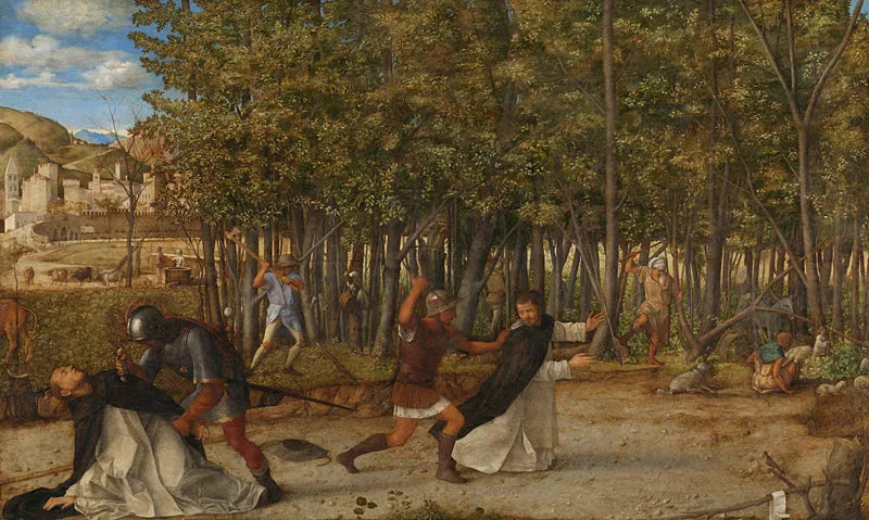 El asesinato de san Pedro mártir - Giovanni Bellini