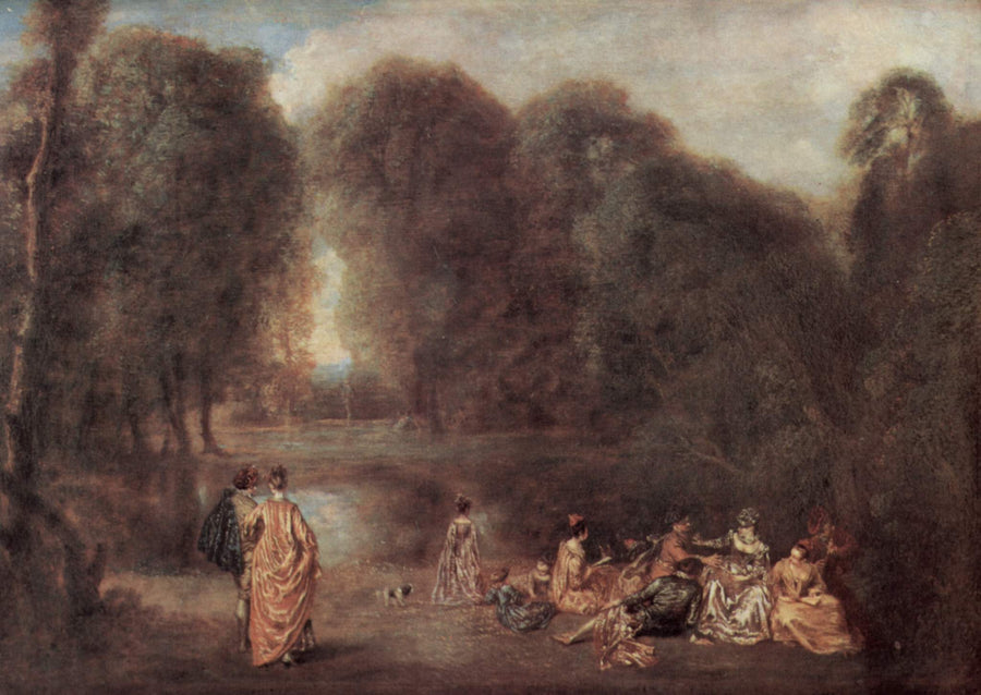 La Asamblea en un parque - Antoine Watteau