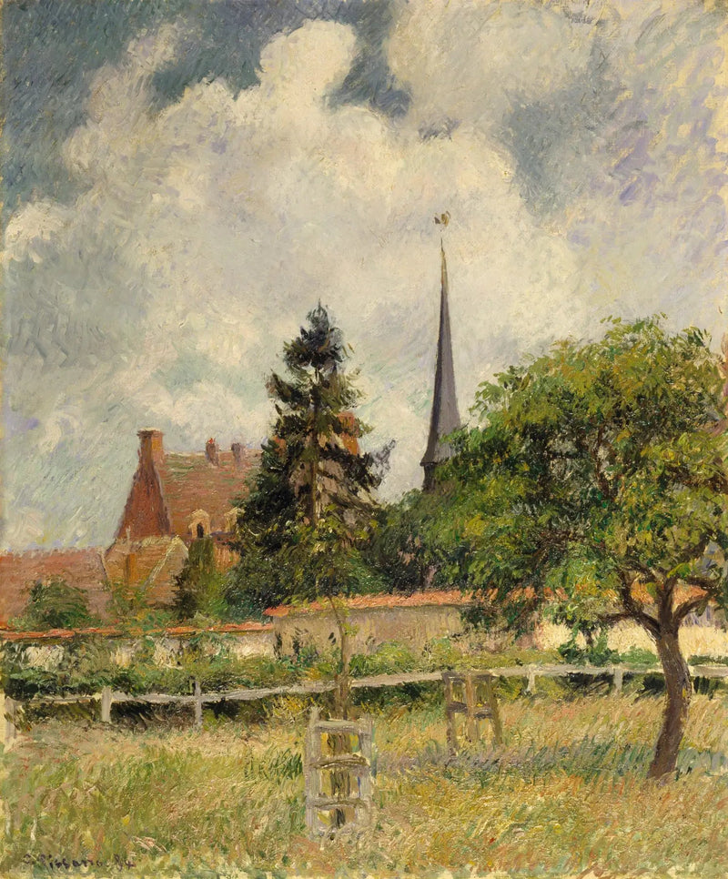 La iglesia de Eragny - Camille Pissarro