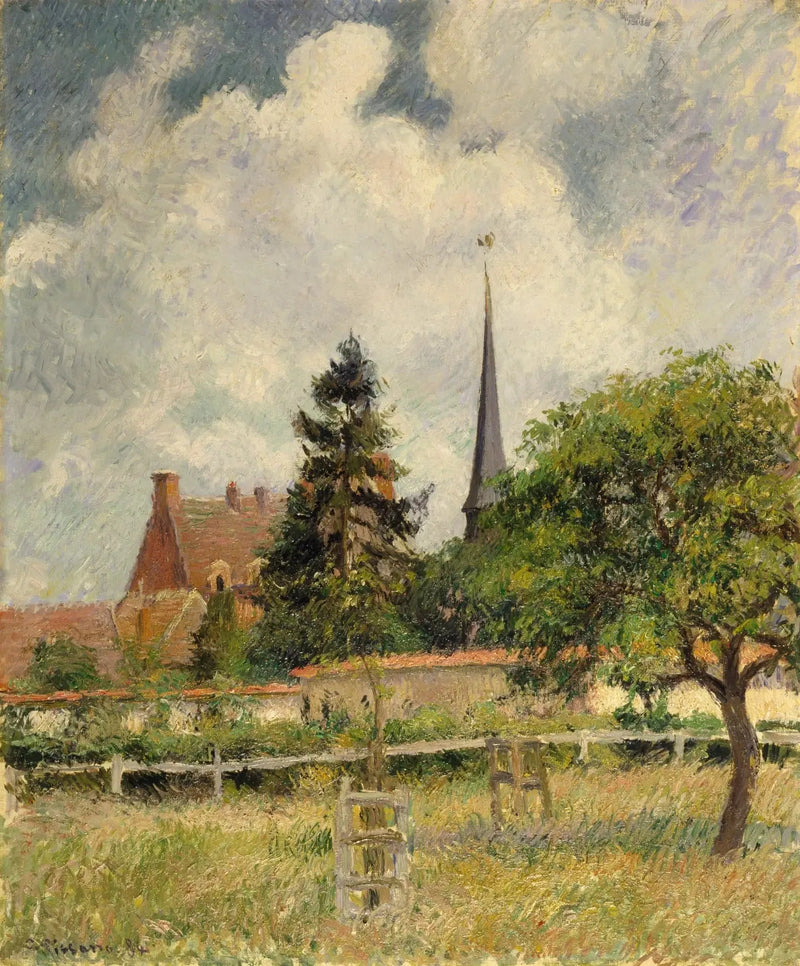 La iglesia de Eragny - Camille Pissarro